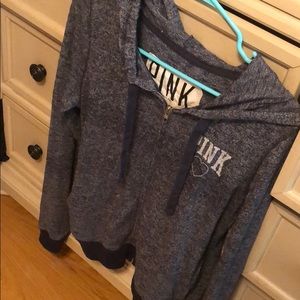 PINK navy blue zip up size small
